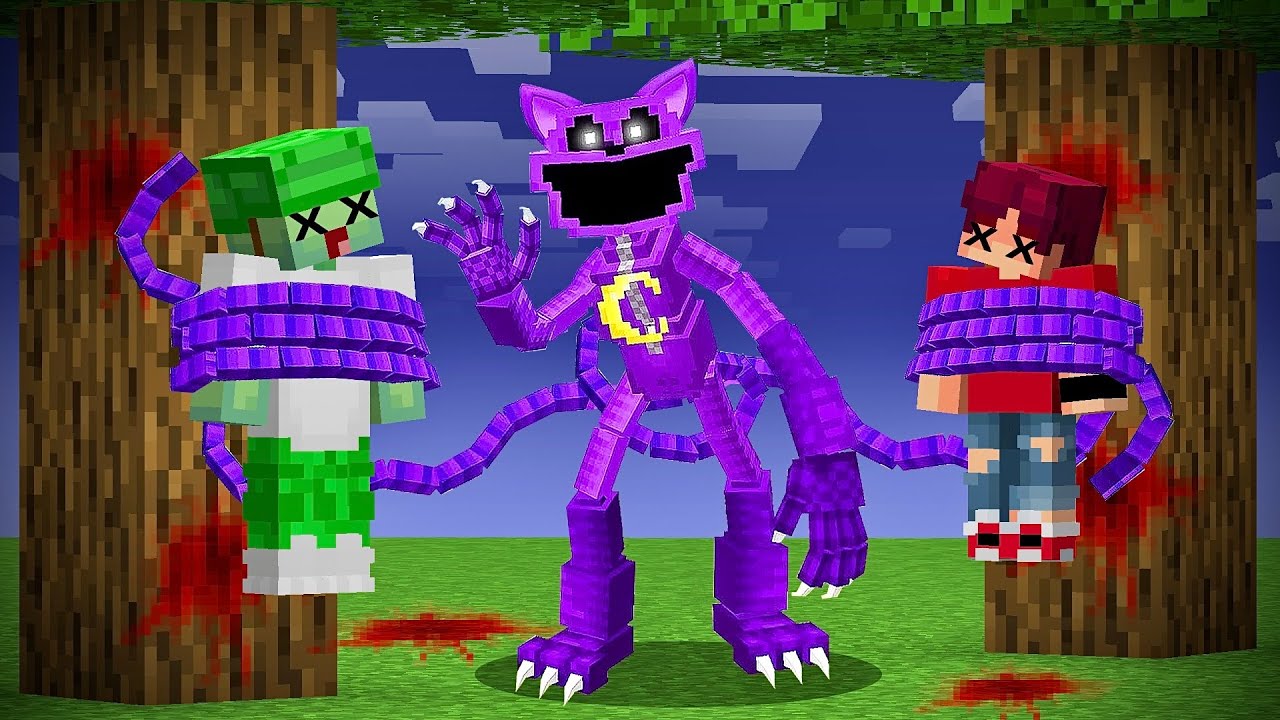 Assustei meus amigos com CatNap até fazerem xixi no minecraft!