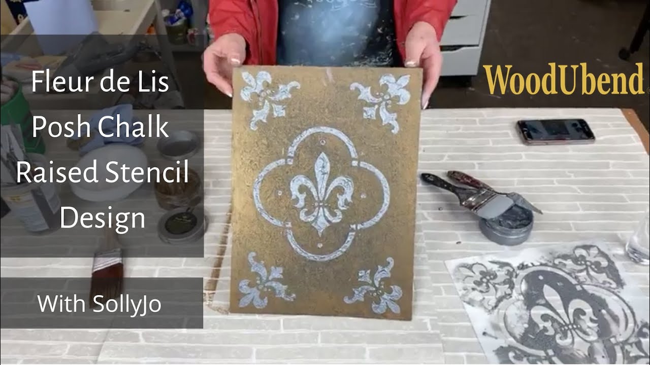 Fleur de Lis Posh Chalk Raised Stencil Design