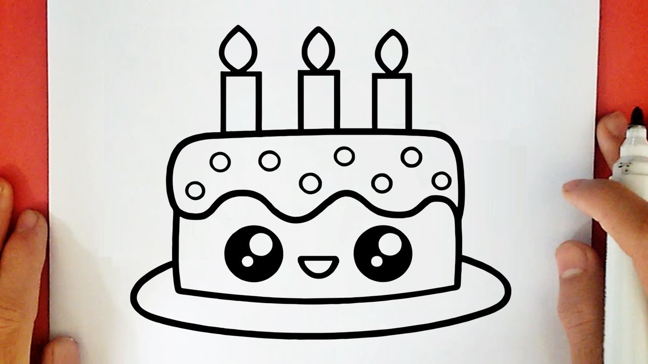 COMMENT DESSINER UN GÂTEAU D'ANNIVERSAIRE KAWAII
