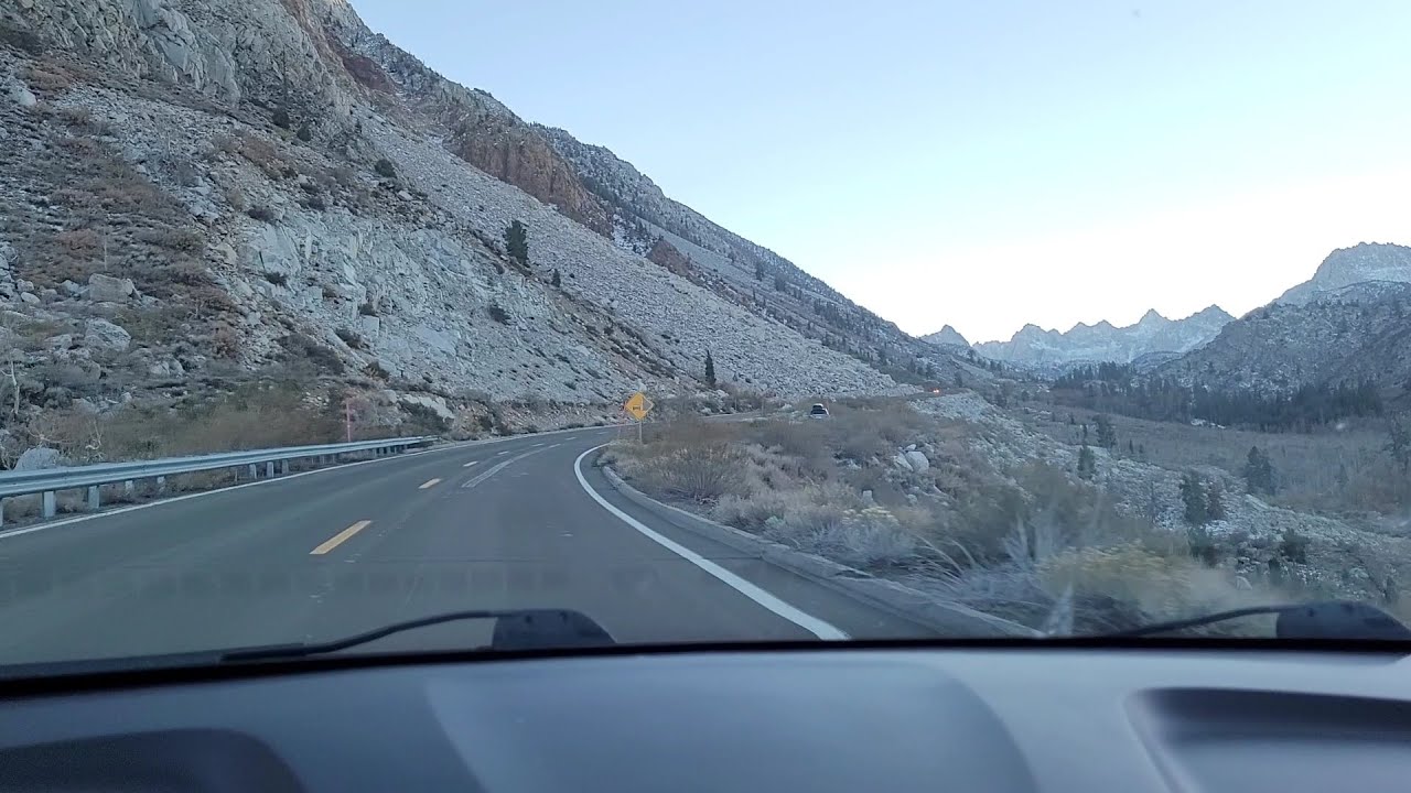 Very scenic but dangerous mountain drive at Bishop Creek in the Eastern Sierra