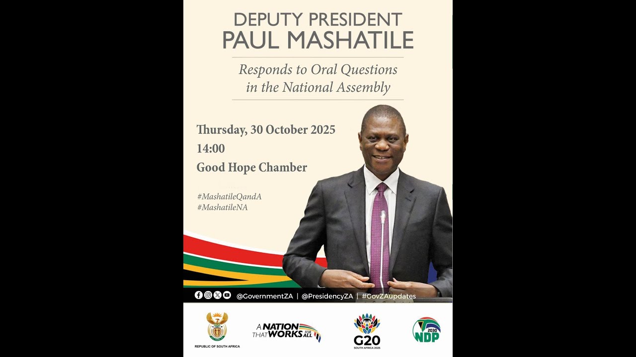 Deputy President Paul Mashatile Responds to Oral Questions in the National Assembly.