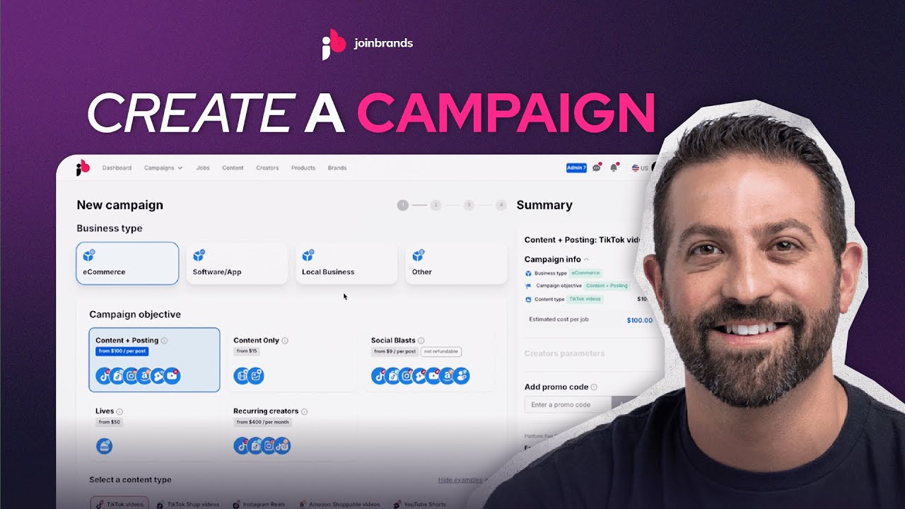 How to Create Campaigns with JoinBrands | Step-by-Step UGC & TikTok Shop Campaign Tutorial