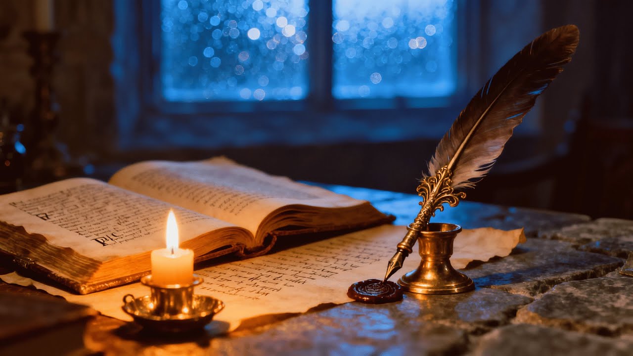 🕯️ Ancient Library at Dawn | 3 Hours Deep Focus Study Music | Dark Academia Piano Ambience