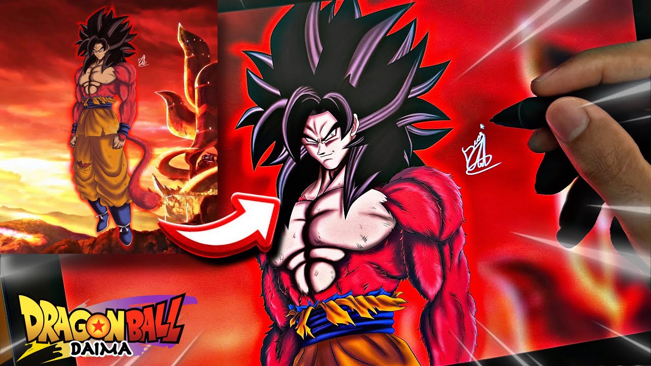 Fiz uma Fanart do Goku Ssj4 em Dragon Ball Daima