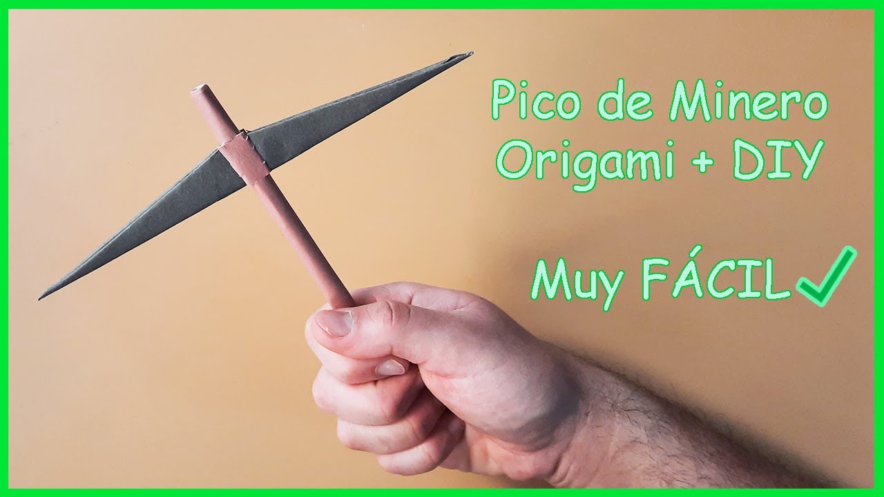 ▷ Cómo hacer un PICO ⛏ de Minero de papel | Manualidades de papel FÁCILES✅