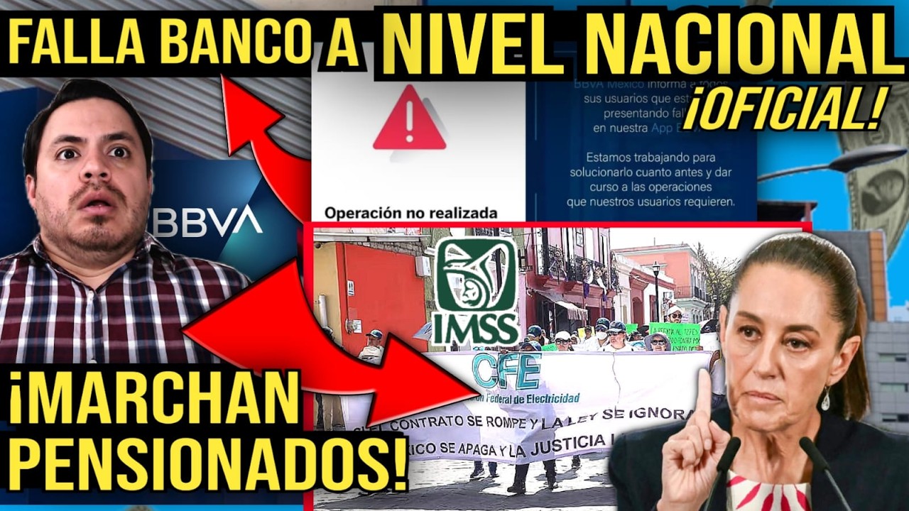 PENSION IMSS FALLA BANCO A NIVEL NACIONAL😱PENSIONADOS CIERRAN LAS CALLES &iexcl;EXIGEN PENSIONES JUSTAS!💥