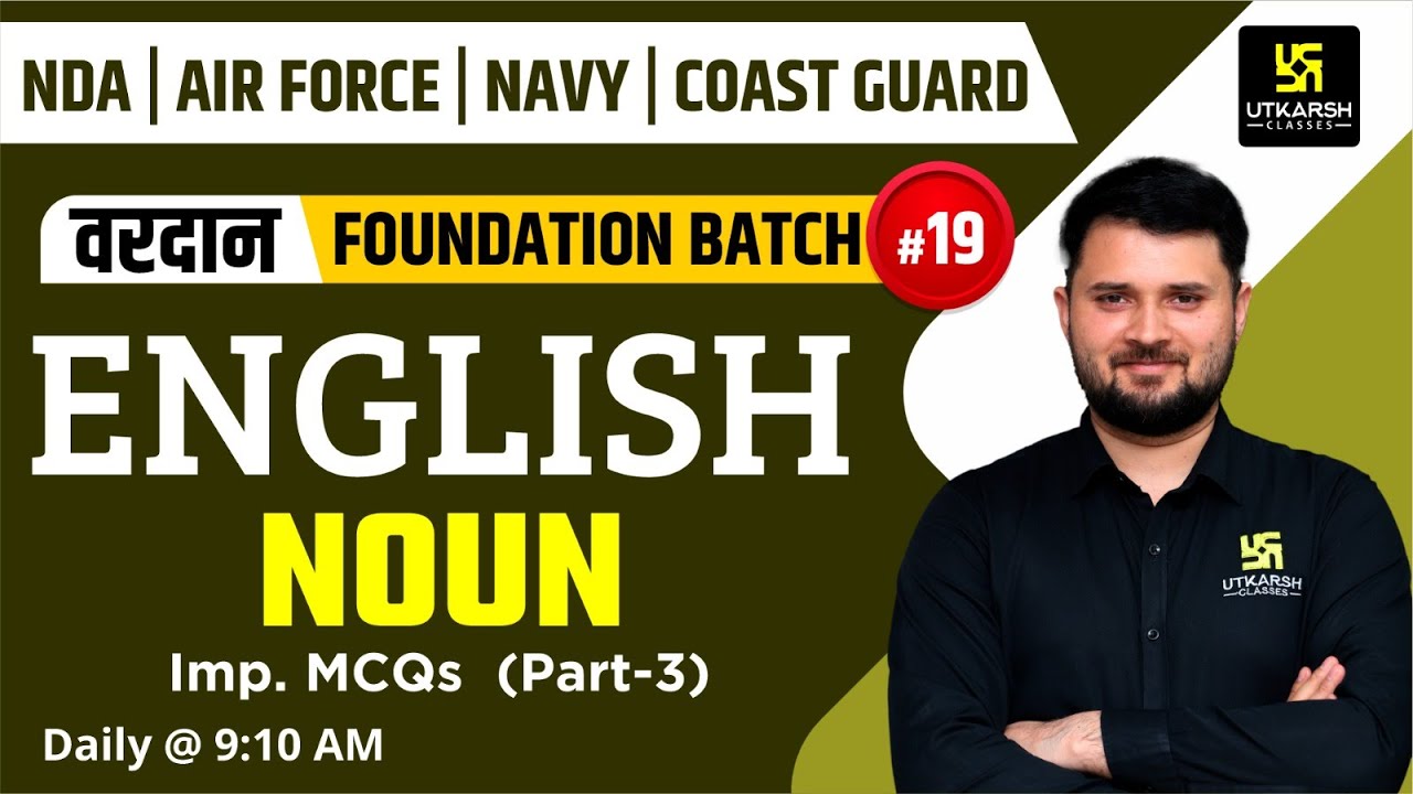 NDA, Air Force, Navy & Coastguard English | Noun Important MCQs | Vikas Sir