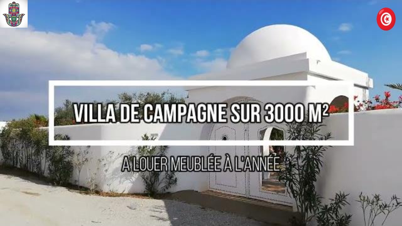 Villa de campagne bien meublée s+3 sur  terrain de 3000 m² en location annuelle au sud de #hammamet