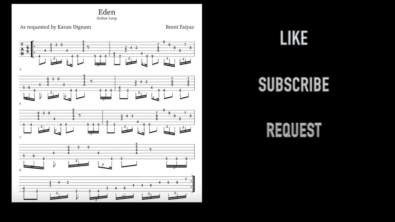 Brent Faiyaz - Eden (Guitar Loop with Tab)