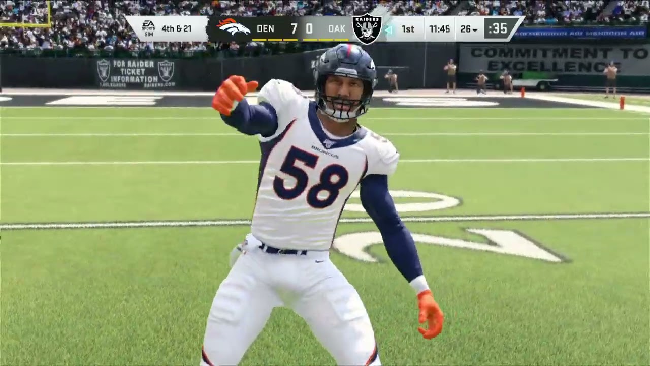 Broncos @ Raiders - Madden 20 Simulation Game