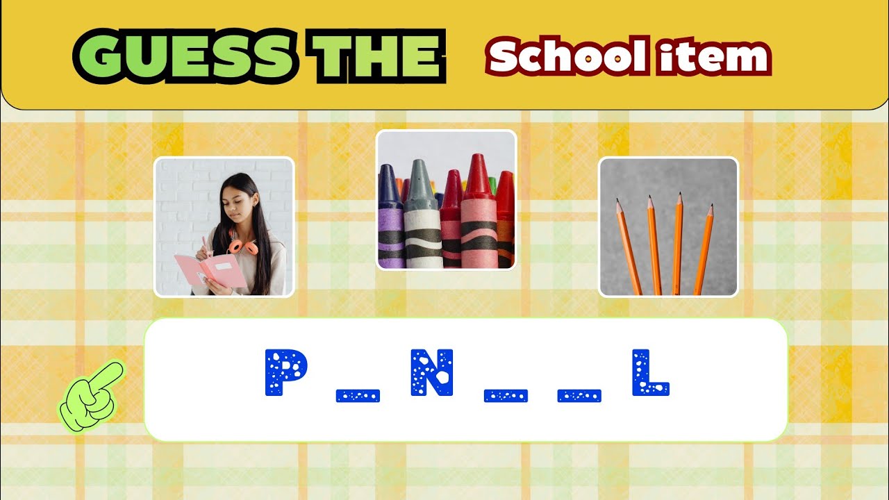 Guess the School Item! ✏️🎯 Missing Letters Quiz for Kids