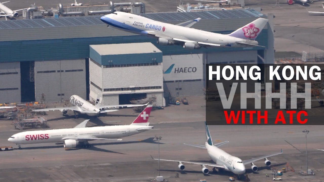 Hong Kong Airport plane spotting with air traffic control