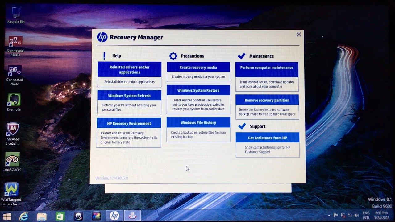 HP 15 Windows 8.1 recovery & exploration