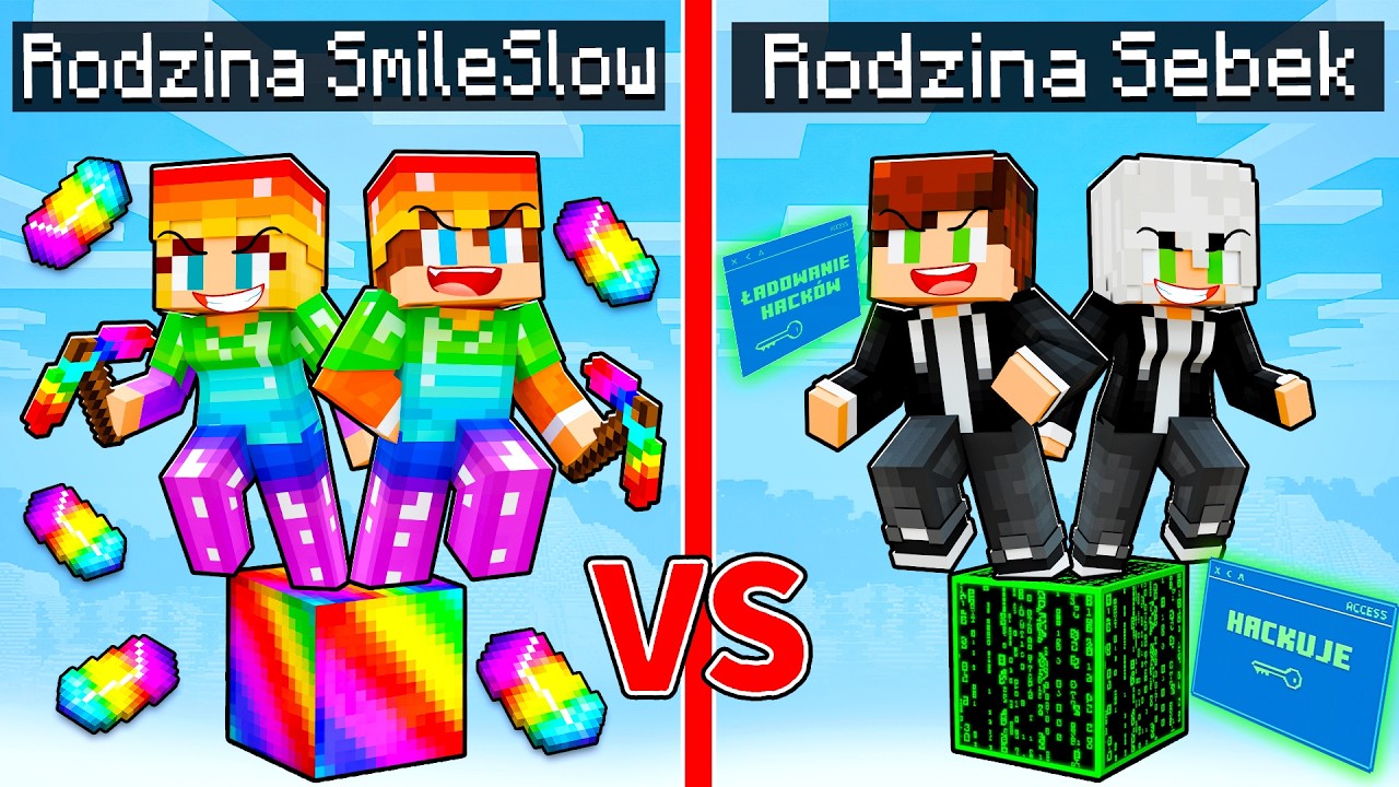 RODZINA SmileSlow OP vs RODZINA Sebek HACKER w Minecraft!