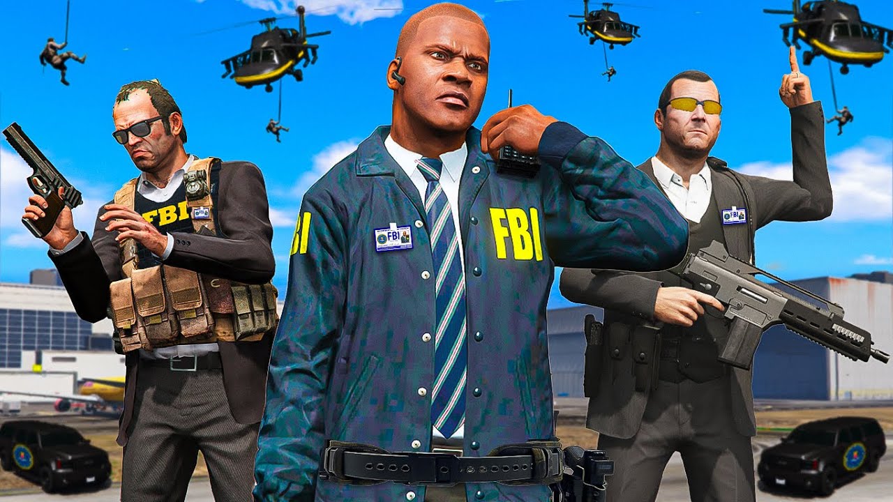Franklin, Michael e Trevor ENTRAM pro FBI no GTA 5!!