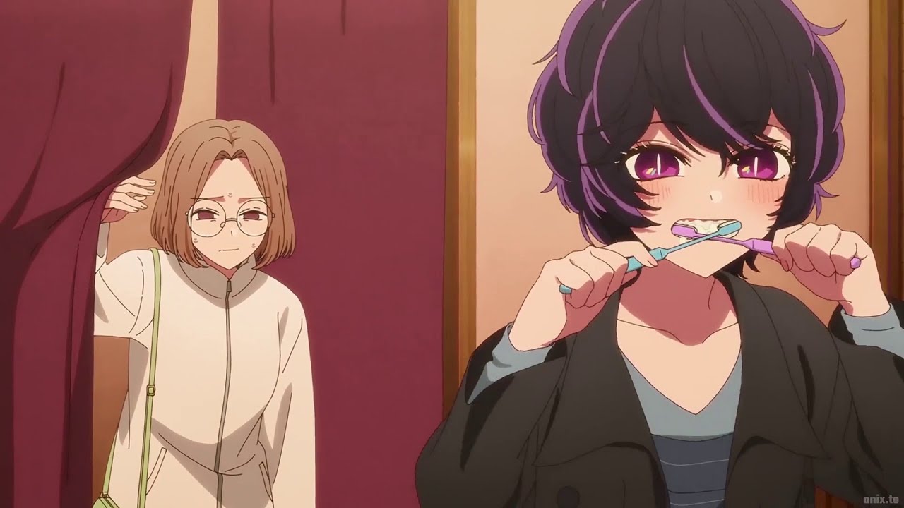 Abiko brushing her teeth.mp4 | [OSHI NO KO] Season 2 Ep2