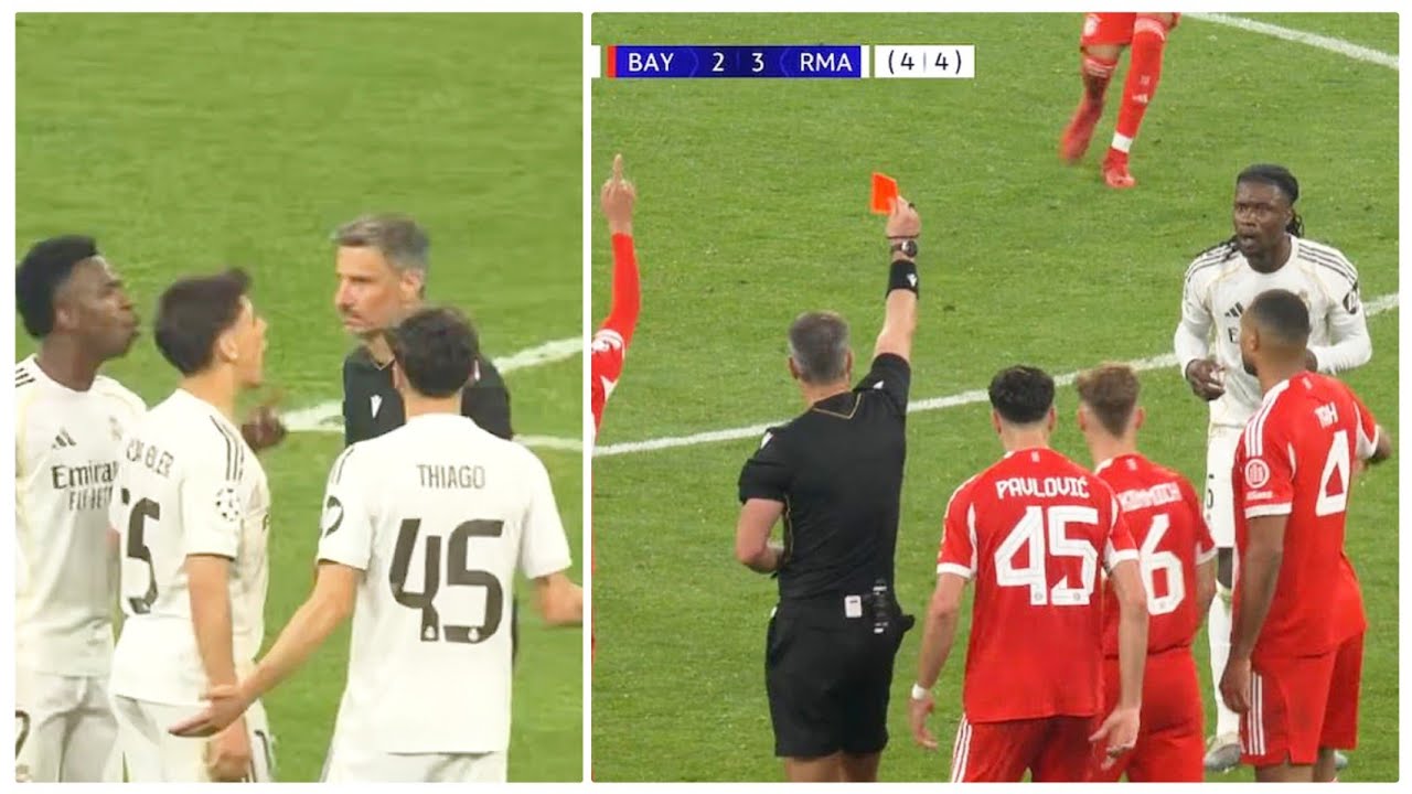 Tarjeta Roja para Camavinga | Eduardo Camavinga Rojo Rojo | Bayern M&uacute;nich | Edward Camavinga Tarj...