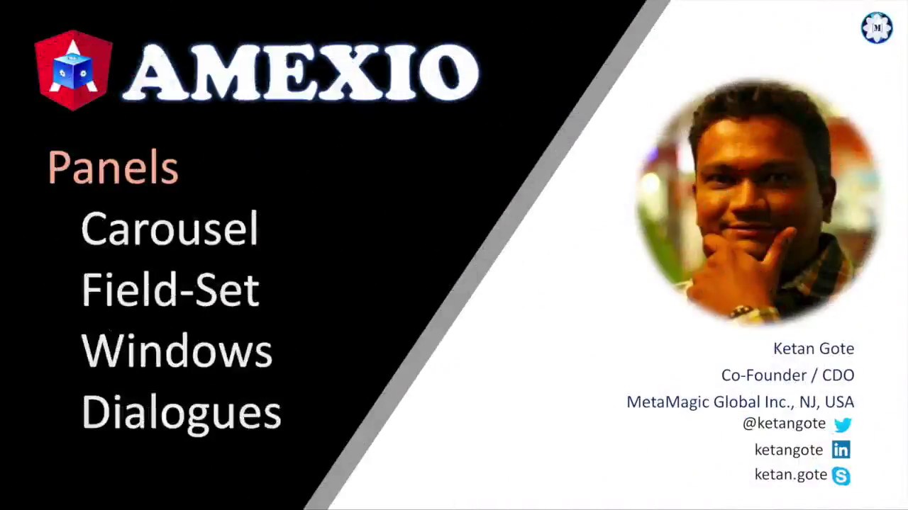 Amexio v5 Angular Panels, Windows, Dialogs, Carousels