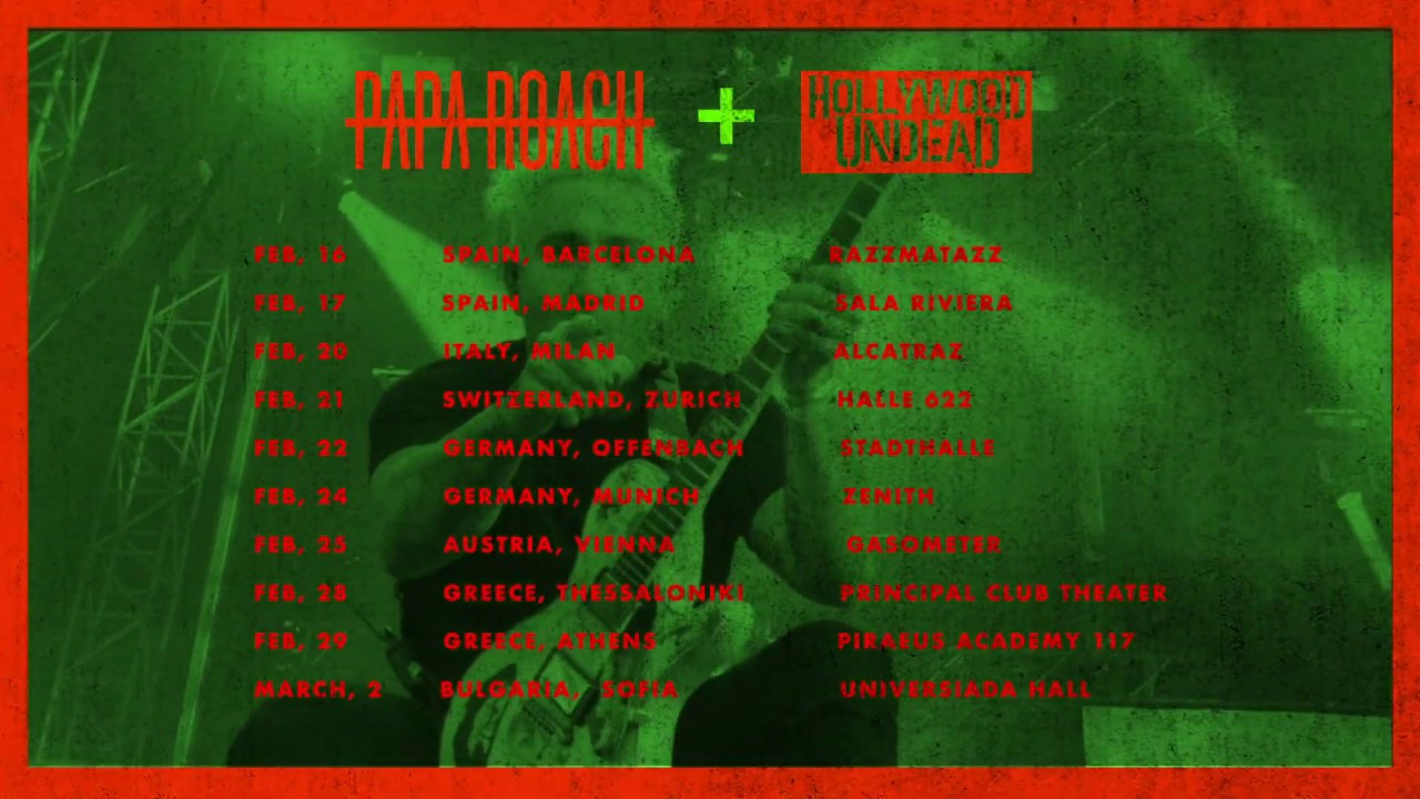 Hollywood Undead x Papa Roach European Tour 2020