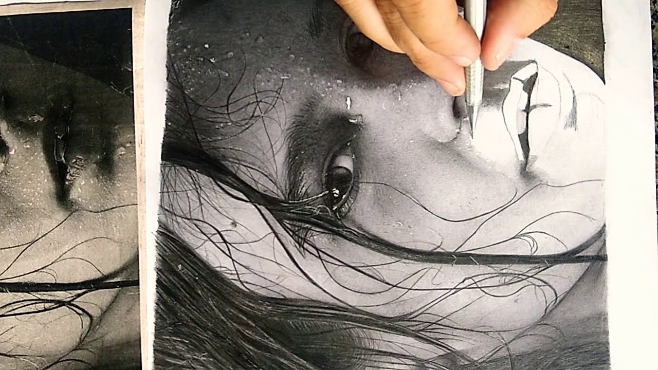 Desenhando pele molhada no papel Lana Bristol