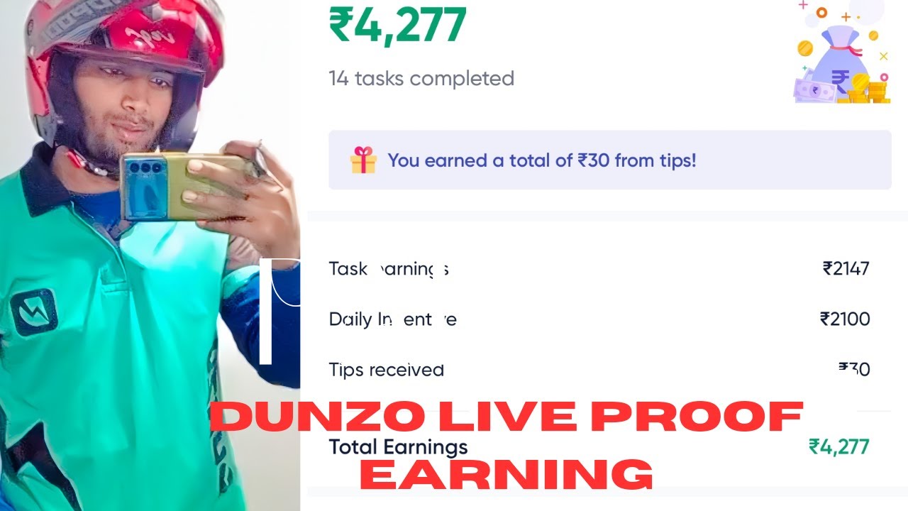Dunzo Full Day earning 🤑🤑|| Dunzo delivery boy salary #dunzo