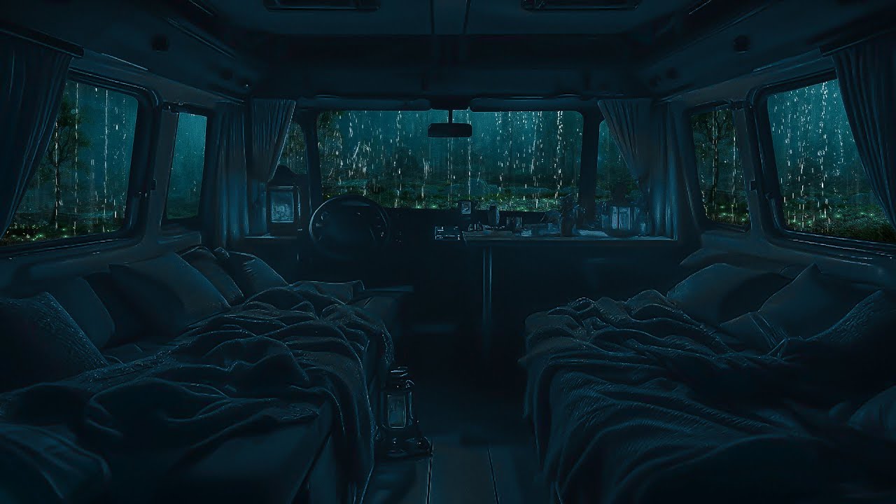 10 Hours⚡️Rainy Night on the Road: Car Camping with Rain Sounds for a Peaceful Sleep