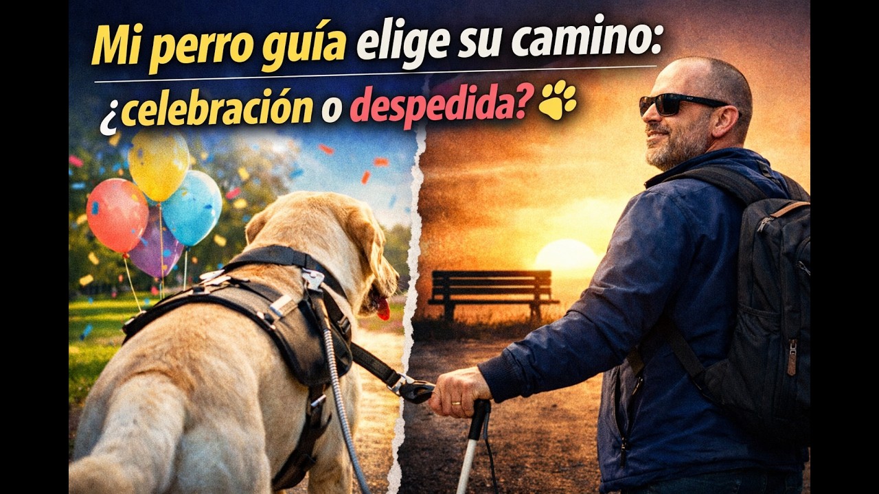 Mi perro guía elige su camino: ¿celebración o despedida? 🐾