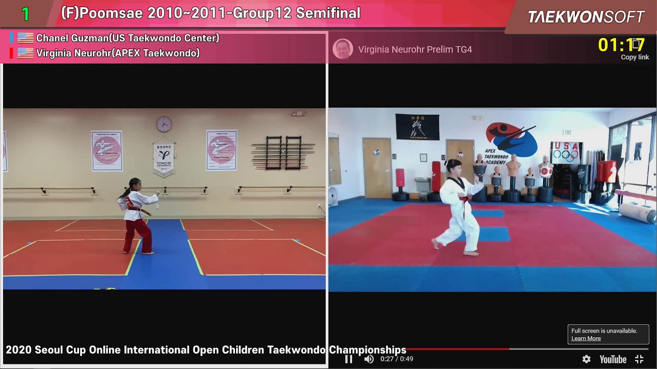 34  BB 1 FPoomsae 2010~2011 Group12 Chanel Guzman vs Virginia Neurohr Semifinal 20201121162637
