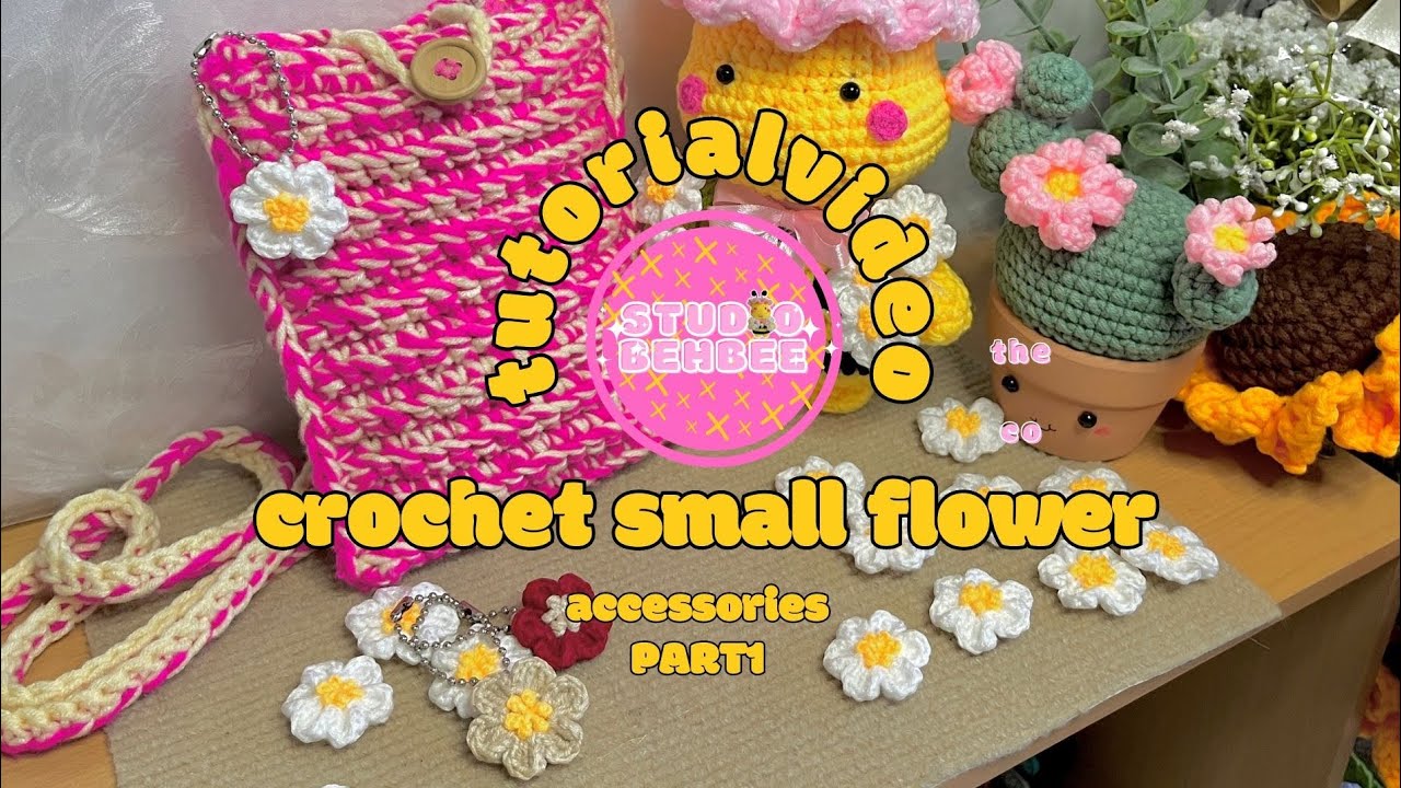 crochet small flower accessories / complete tutorial / step by step PART 1
