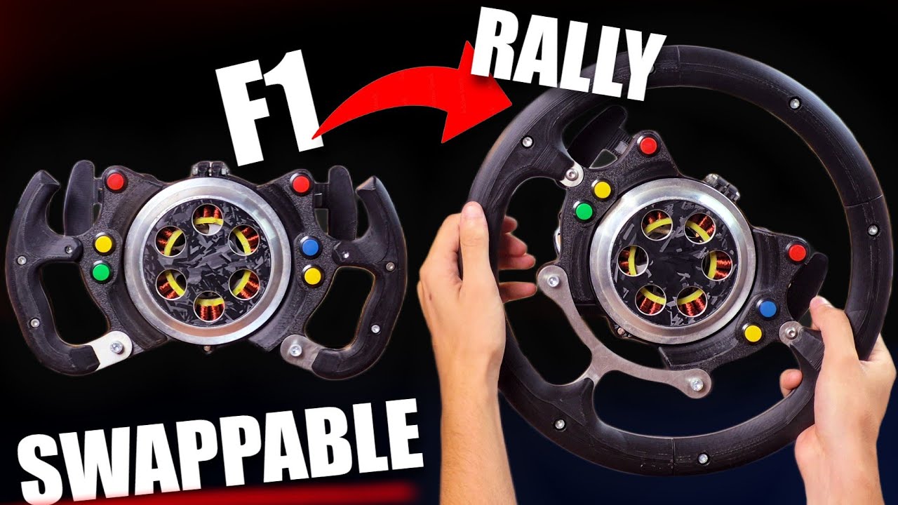DIY Racing Simulator with SWAPPABLE WHEELS and WIRELESS buttons | Big Upgrade!