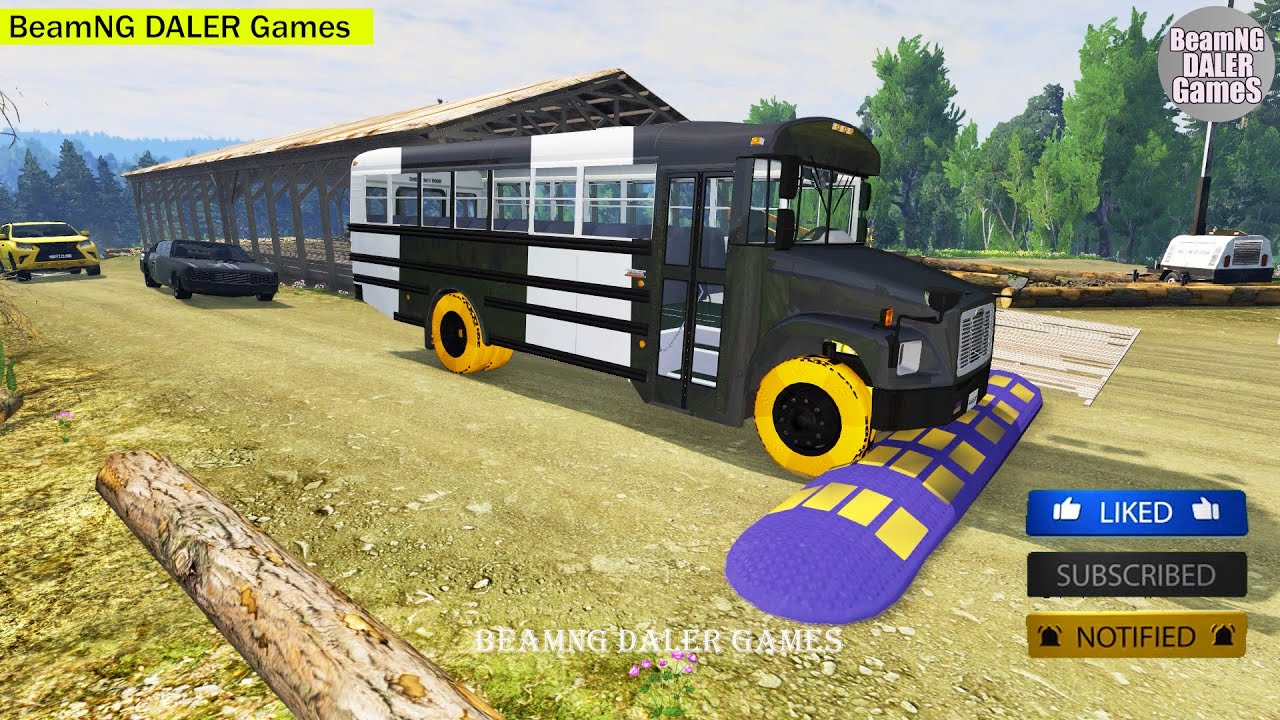 Cars vs Massive Magic Color Speed Bumps BeamNG DALER Games #351 BeamNG.Drive
