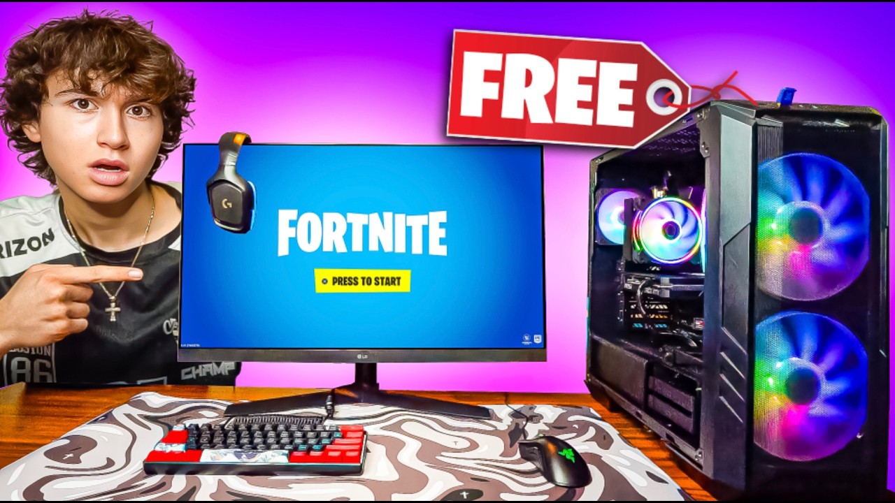 I Built A Gaming Setup With $0 (GIVEAWAY)
