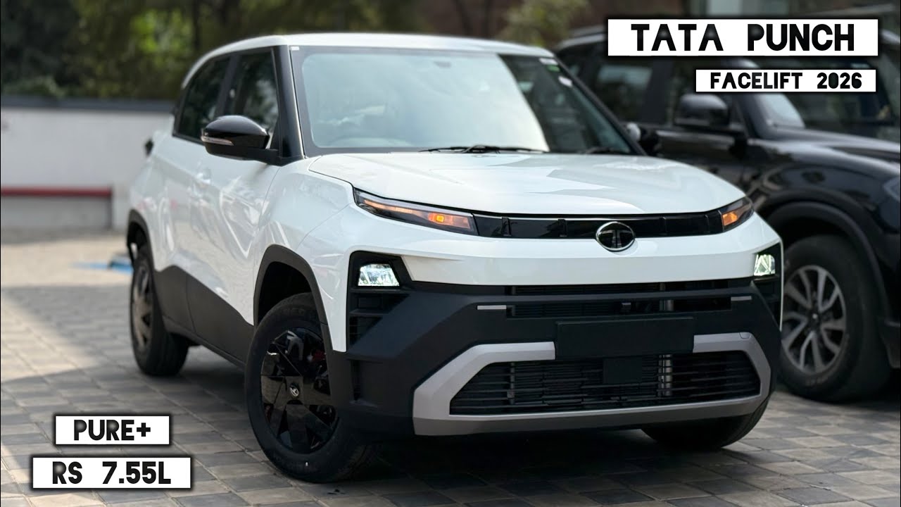 New Tata Punch Facelift 2026 ❤️ Punch Pure+ Amt @ Rs 7.55L | White Colour - Detailed Review!