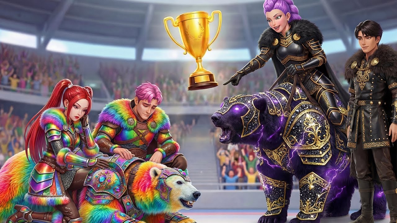 Shadow Family VS Rainbow Family 🐻 ❄️ RUMI Gets Polar Bear Championship 🏆 KPOP Demon Hunters