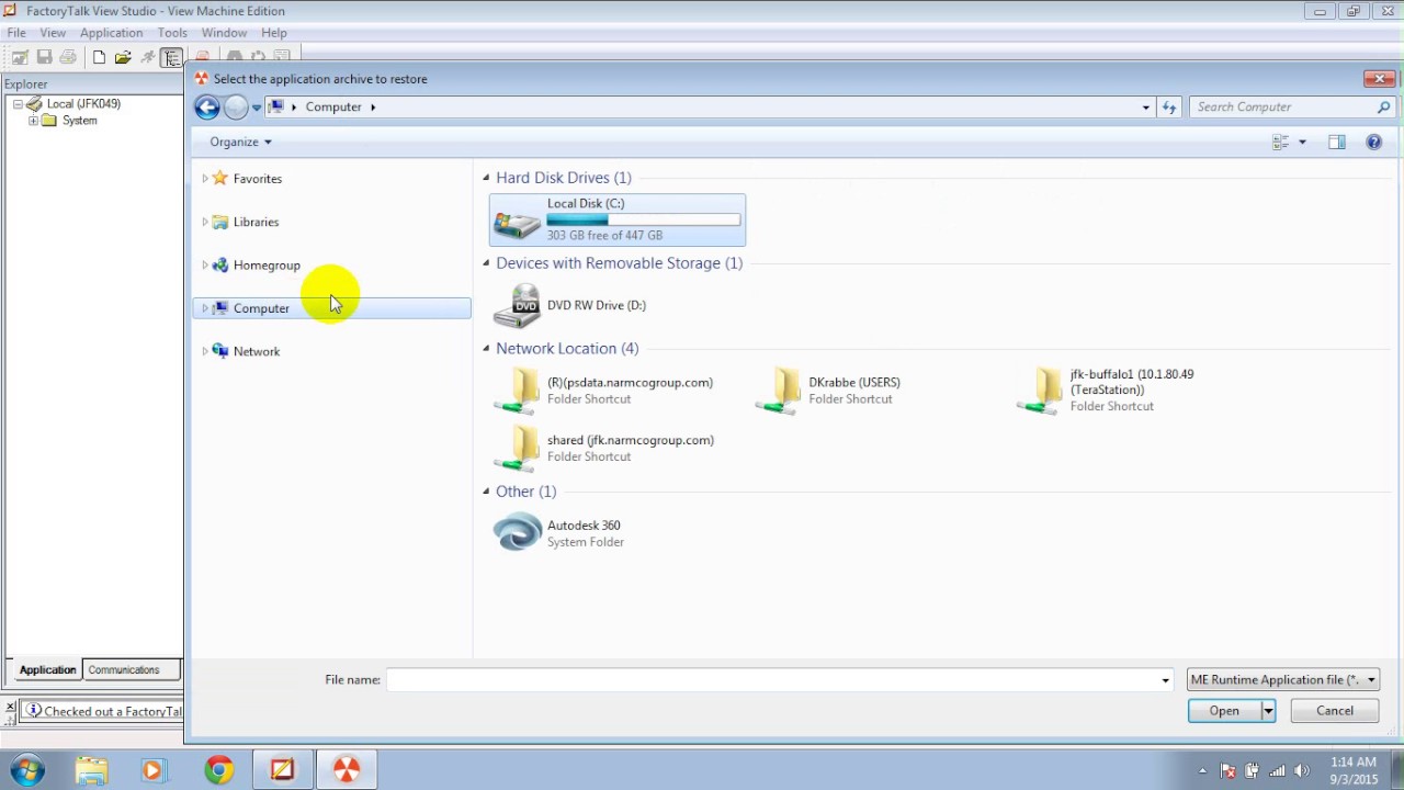 FT View Restoring Runtime File