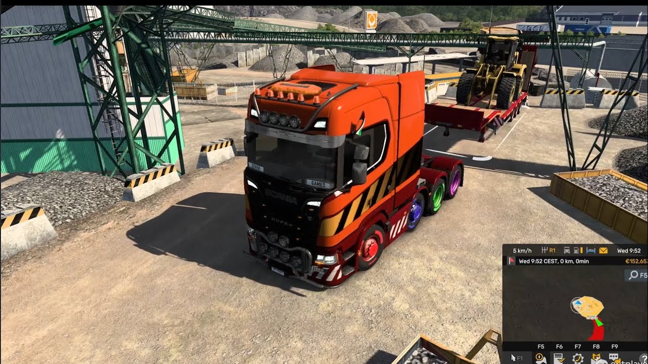 Euro Truck Simulator 2 - Kalamar To Poznan  Cargo Service - Dozer crawlWeight 39010