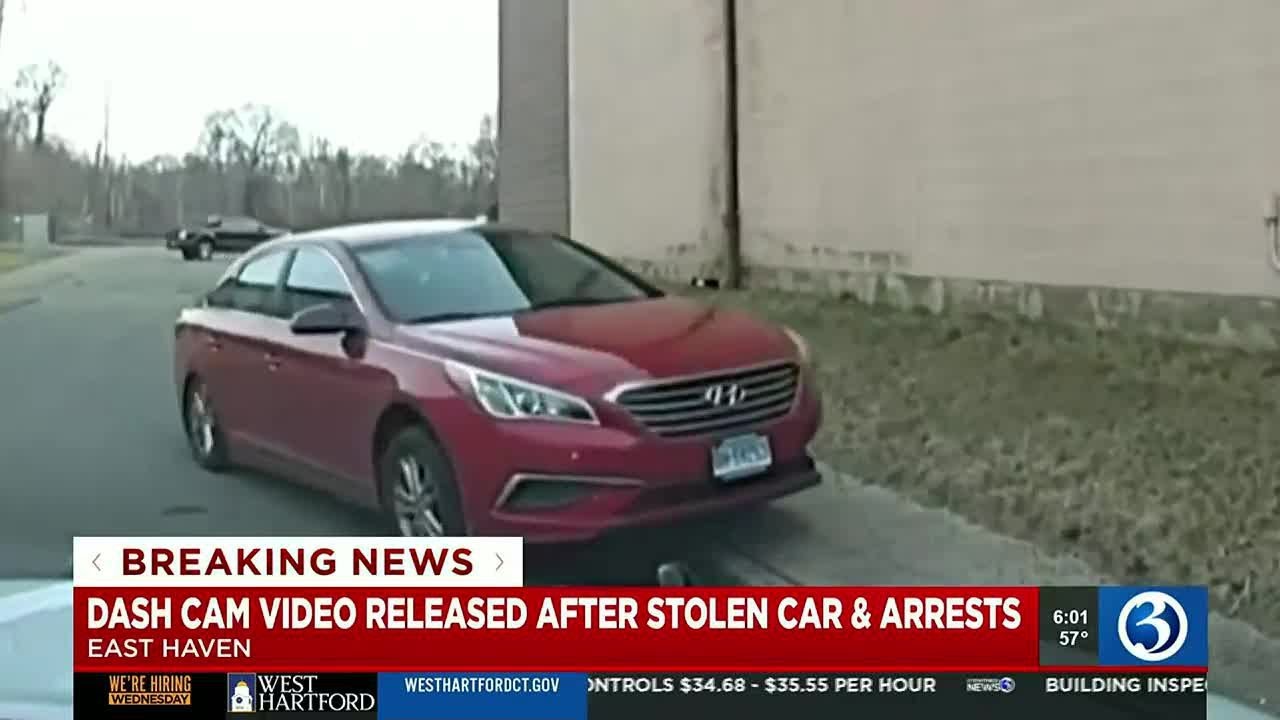 Dashcam video released of stolen car chase in East Haven