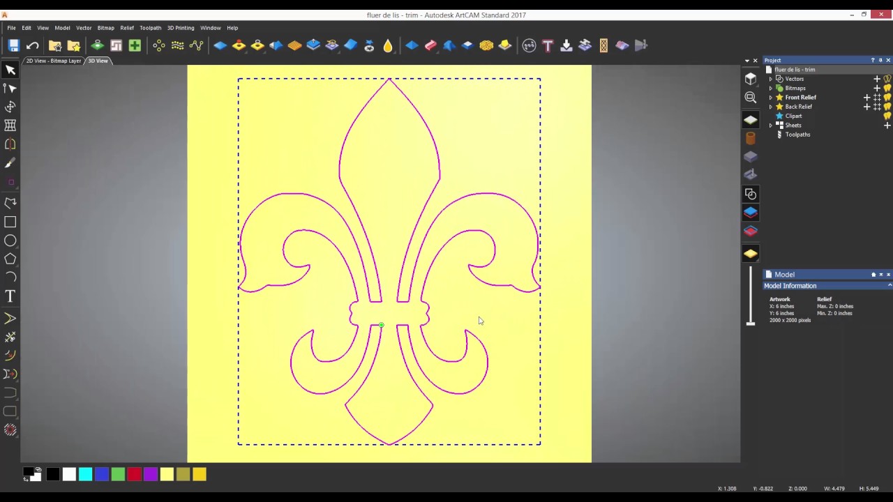 ArtCAM Standard Tutorials - 2.2 Trimming, Offsets and Mirroring