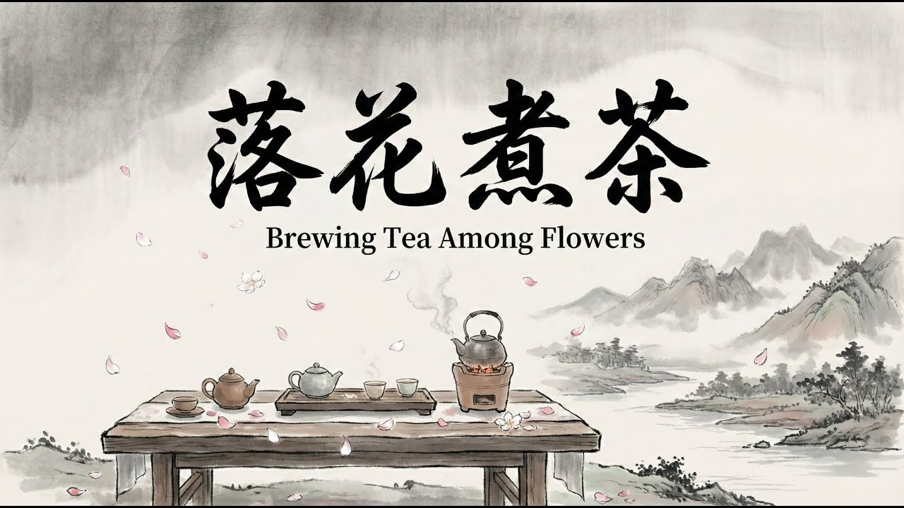 傳統中國風音樂/ 落花煮茶 (Brewing Tea Among Flowers) /1 Hour Traditional Chinese Music / Guzheng & Bamboo Flute