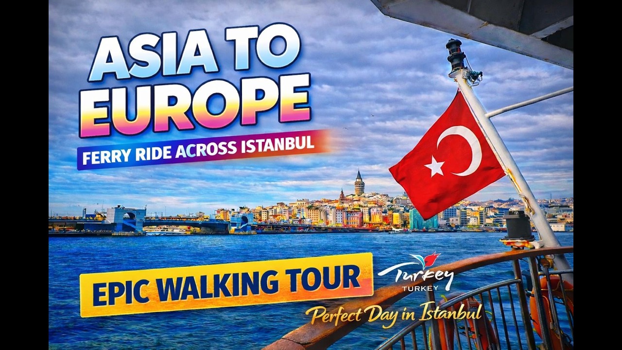 From Asia to Europe by Ferry 🇹🇷 | Kadıköy to Eminönü Istanbul Walking Tour 4K