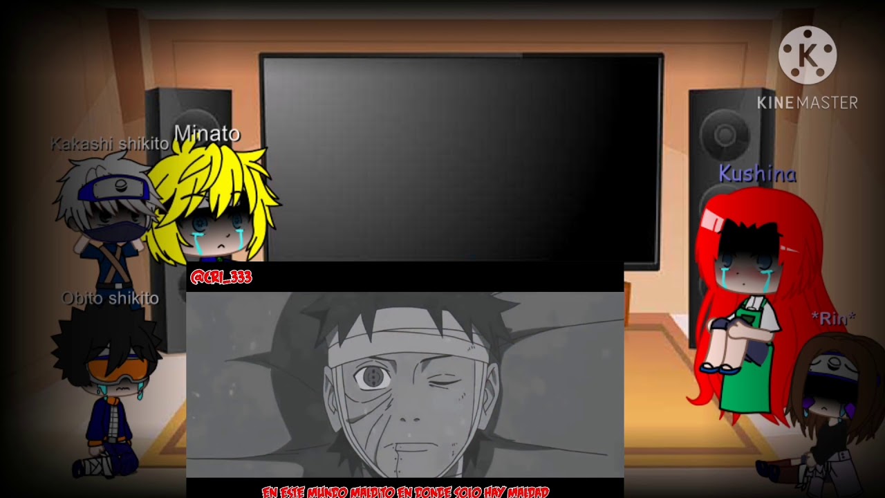 Resuvido o resubido  equipo Minato +Kushina raccionando al rap de obito