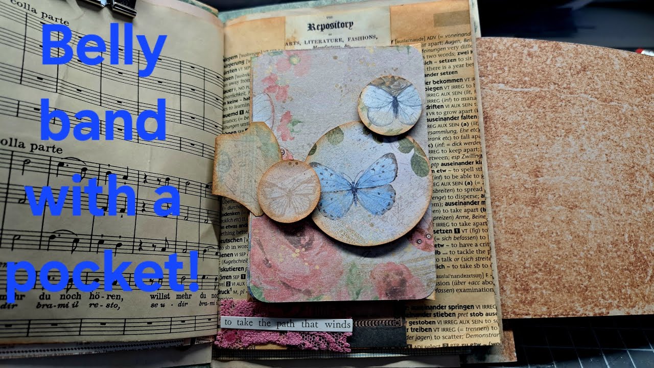 Episode 5 | Making a junk journal series | Belly band with an envelope pocket.