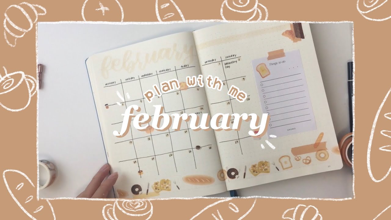 february 2020 bullet journal 🍞🥐🥖✨ | plan with me