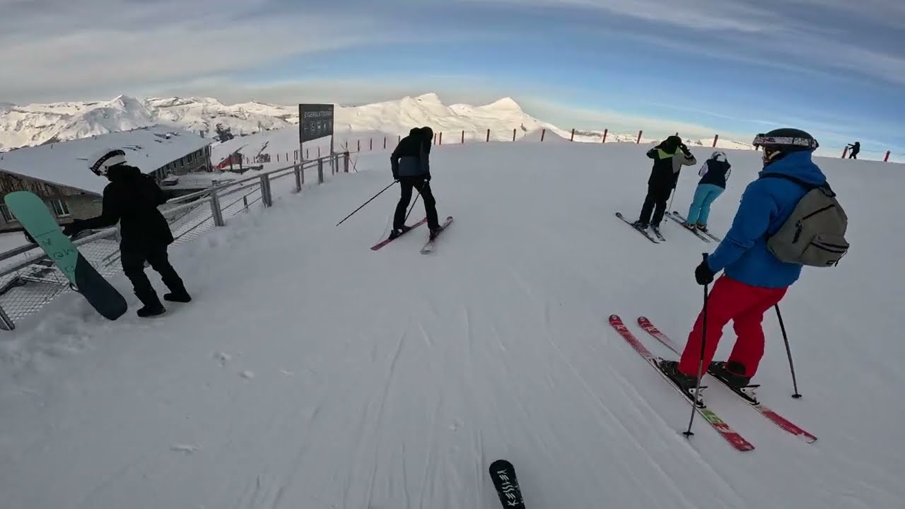 Piste 26 red, 22 blue (top to bottom), Gindelwald-Wengen, Switzerland