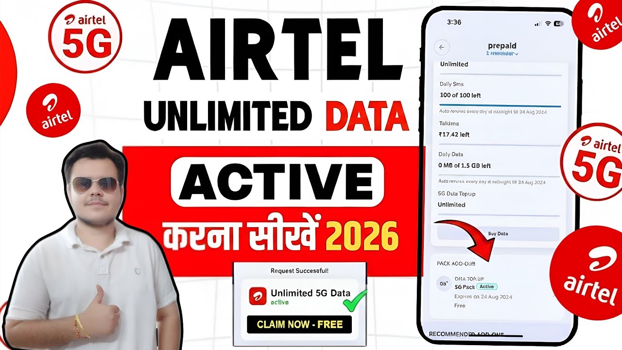 Airtel 5G Unlimited Data Kaise Chalaye 2026 😱 | Airtel 5G Not Working Fix | Unlimited Data Proof 🚀