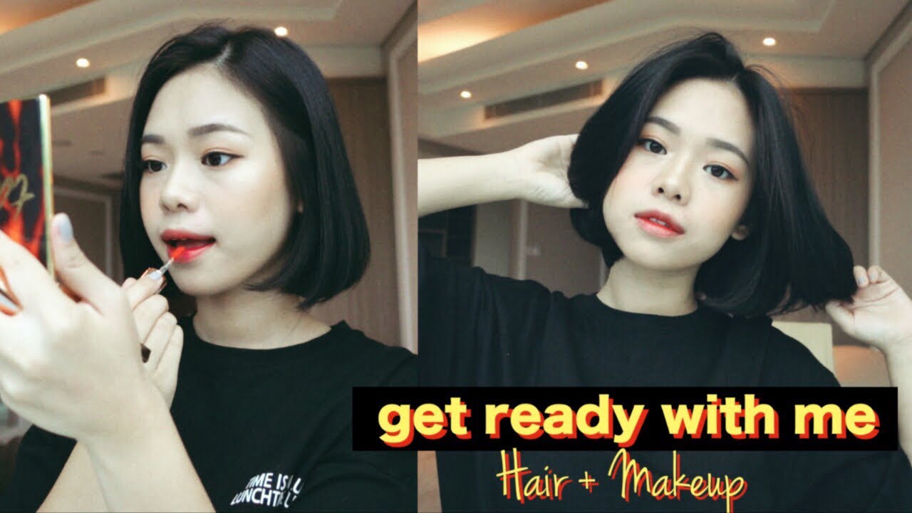 Chill Get Ready With Me | Styling Short Hair + Makeup