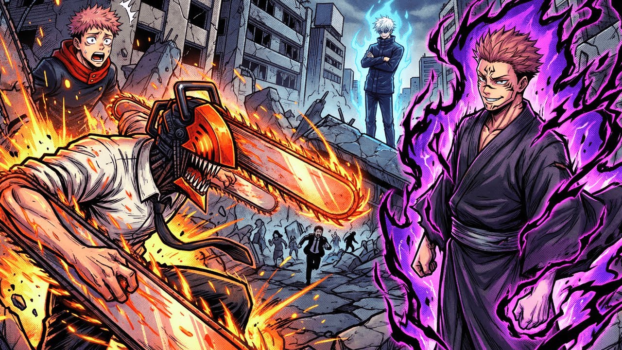 What If Chainsaw Man Entered Jujutsu Kaisen Universe?