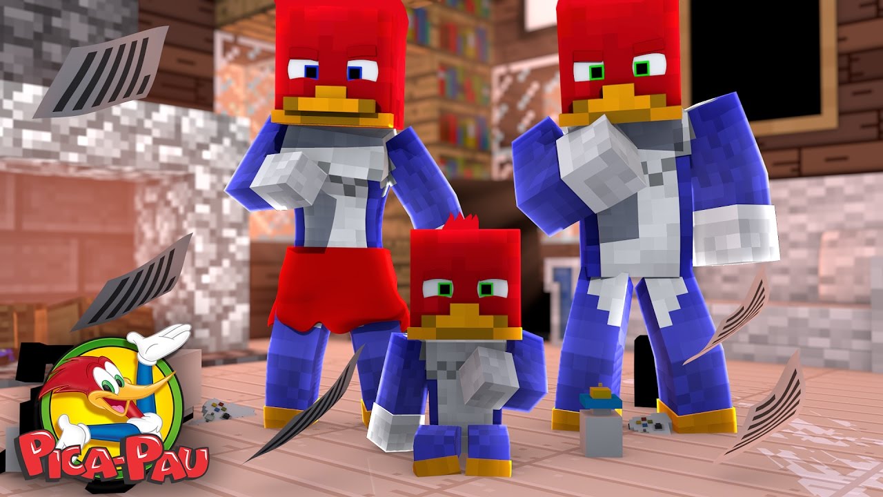 Minecraft: WHO'S YOUR FAMILY? - A FAMÍLIA PICA PAU! (Woody Woodpecker)