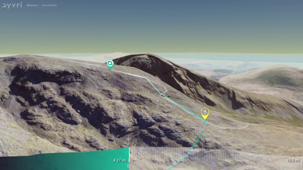 Scafell Pike from Seathwaite 3D Aerial Fly-Through