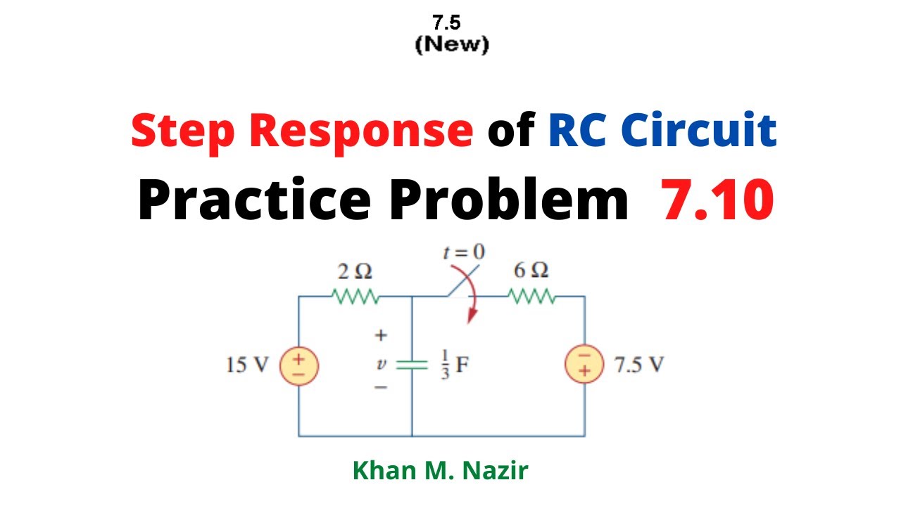 (English)LCA || Practice Problem 7.10 || Step Response of an RC Circuit || (New)